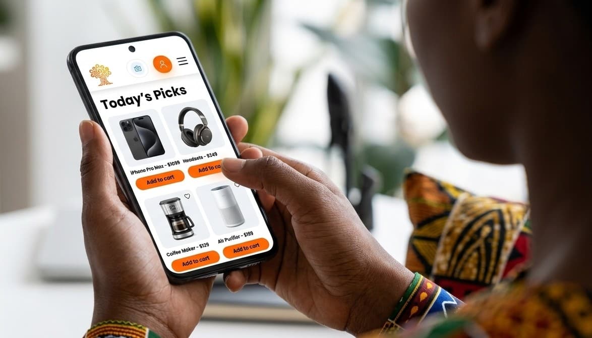 Shopping for electronics on a phone
